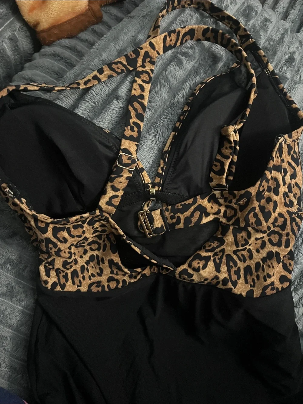 Leopard Print & Black Women's Skirt - Elegant High-Waist Design